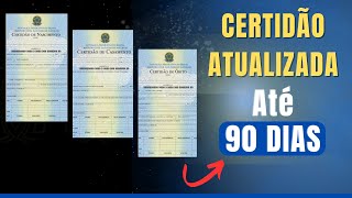 SAIBA TUDO SOBRE CERTIDÃO ATUALIZADA DE NASCIMENTO  CASAMENTO  ÓBITO  COMO E QUANDO USAR [upl. by Christianity]