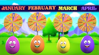 Months of the year song  3D Animaton Preschool Nursery rhymes for children  Boo Boo Kids [upl. by Leahsim578]