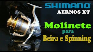 Molinete SHIMANO AERNOS 4000 XT ◆ Conjunto de Beira ou SPINNING para PESCA de PRAIA [upl. by Kessiah]