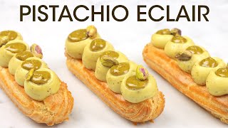 Best Eclair Recipe Pistachio Eclair Classic French Pastry  How To Cuisine [upl. by Alvita837]