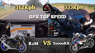 2022 Yamaha R1M vs BMW S1000RR  GPS Top Speed Attempt  Acceleration 🔥 [upl. by Yddeg279]