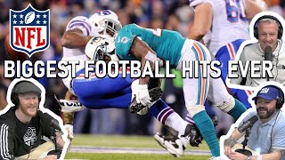 British Blokes React to NFL  Biggest Football Hits Ever REACTION [upl. by Leacock458]