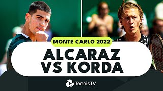 Entertaining Carlos Alcaraz vs Sebastian Korda Highlights  Monte Carlo 2022 [upl. by Uund988]