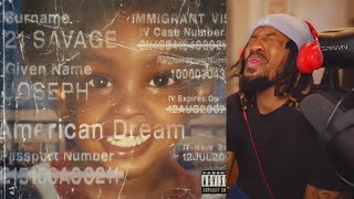 NoLifeShaq Reacts to 21 Savage quotAmerican Dreamquot ALBUM [upl. by Kelula457]