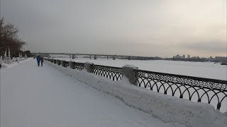 4K Novosibirsk  Winter waterfront walking  Russia  Новосибирск [upl. by Yesima]