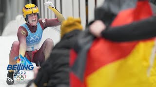 Natalie Geisenberger pulls off luge gold medal threepeat  Winter Olympics 2022  NBC Sports [upl. by Faxen]