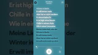 ohne benzin sped 🆙  lyrics [upl. by Esilehs]