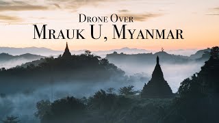 【緬甸】Myanmar ｜Drone over Mrauk U Sunrise 4K video  view in HD [upl. by Yelnats]