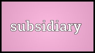 Subsidiary Meaning [upl. by Patience]