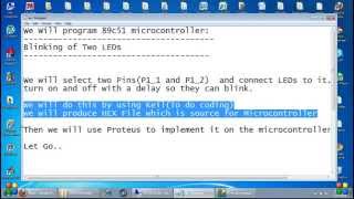 Coding amp Implement Microcontroller 89C51 Using Keil amp Proteus Blinking LEDs [upl. by Anavas]