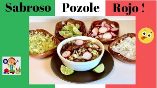 POZOLE ROJOPOZOLE ROJO RECETA PASO A PASO COMIDA MEXICANARED POZOLE STEP BY STEPMEXICAN FOOD [upl. by Leva]