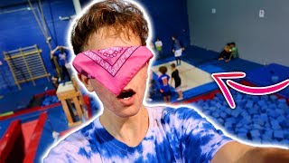 BLIND TRAMPOLINE PARK CHALLENGE CANT SEE [upl. by Demona]