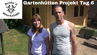 Gartenhütten Projekt Teil 7  Anstrich und Dachrinne Tag 6 [upl. by Trevlac]