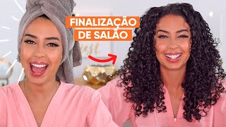 COMO FINALIZAR O CABELO CACHEADO COM EFEITO DE SALÃO EM CASA  JULIANA LOUISE [upl. by Dafna]