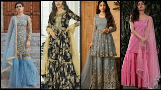 Pakistani Wedding Dress in Net Sharara Design fashion [upl. by Sylvanus]