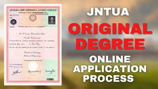 JNTUA Original Degree Application Process online  Engineering [upl. by Nnylyam]