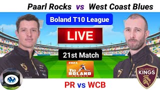 Boland T10 Live  PR vs WCB Live  21th Match  West Coast Blues Northern Riders Live  T10 Live [upl. by Htiek]