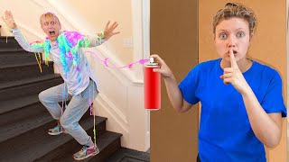 PRANK Wars on Momma Sharer 10000 Cans Of Silly String Slime Challenge [upl. by Merritt]