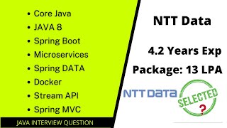 NTT Data  Latest Technical Round  Java Interview [upl. by Stelmach]