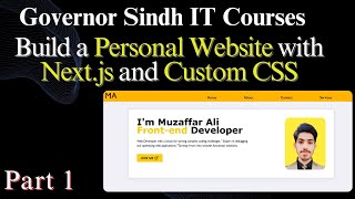 How to Create a Website using Nextjs and Custom CSS  Learn to Build a Personal Site [upl. by Ajay]