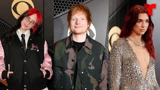 Grammy 2024 Billie Eilish Ed Sheeran y Dua Lipa en la alfombra  Telemundo Entretenimiento [upl. by Janette]