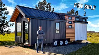 BUILDING A TINY HOUSE  DIY Full Exterior Build [upl. by Merrick]