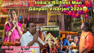 Mukesh Ambani House Ganpati Visarjan 2024 😢  Antilia Cha Raja 2024 👑  Indias Richest Man House [upl. by Rhoades596]