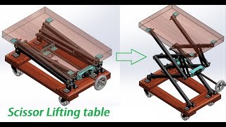 Design and Animation Of Scissor Lifitng Table Mechanical Project [upl. by Marthena823]