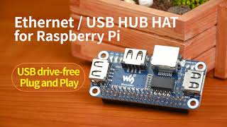 Waveshare Ethernet  USB HUB HAT For Raspberry Pi with one RJ45 Ethernet Port three USB Ports [upl. by Letnohc]