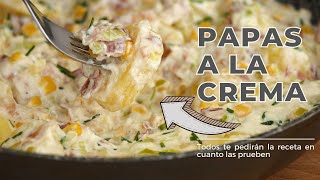 Papas Gratinadas con Jamón y Queso [upl. by Gerome873]