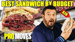 5 vs 35 Sandwich Adam Richman Eats the Best Sandwiches by Budget  Pro Moves [upl. by Grannia]