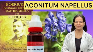 Aconite napellus homeopathic mother tincture from boerikes materia medica in Hindi [upl. by Taimi29]