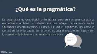 ¿Qué es la pragmática [upl. by Adanar]