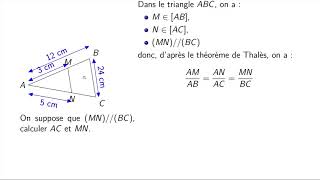 Théorème de Thalès  calcul de longueur première configuration [upl. by Nylkcaj]