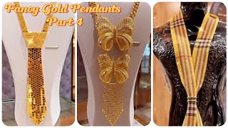 Fancy Gold Pendant Design  Part 4  Gold Pendant Set Designs  Tie amp Muffler Shaped Gold Pendants [upl. by Tisdale]