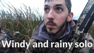 Solo hunt in the rain and wind  Public Land Duck Hunting 2018 [upl. by Gasser937]