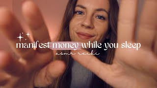 ASMR REIKI manifest money while you sleep  hand movements plucking energy positive affirmations [upl. by Dadelos]