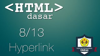 HTML Dasar  Hyperlink 813 [upl. by Nylde]