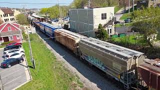 Canadian Pacific Trains Meet under Harmonee Avenue Bridge in Wauwatosa WI 5423 [upl. by Baptist]