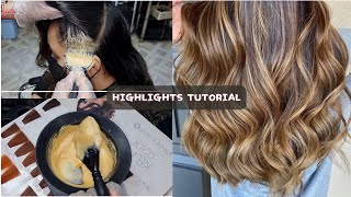 How to Golden Blonde Highlights Full Tutorial  Easy Step By Step Hair Coloring Guide [upl. by Enyledam]