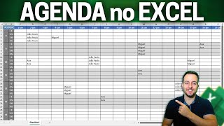 Planner Semanal com Horarios Excel  Como Fazer Agenda Eletronica [upl. by Asare255]