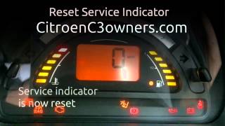 Reset Service Indicator on Citroen C3 [upl. by Eiralav142]