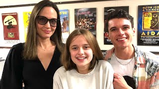 Angelina Jolie Takes Daughter Vivienne to See Dear Evan Hansen [upl. by Damour]