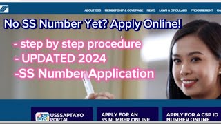 PAANO KUMUHA NG SS NUMBER ONLINE 2024HOW TO GET SS NUMBER ONLINE 2024STEP BY STEP PROCEDURE [upl. by Juan]