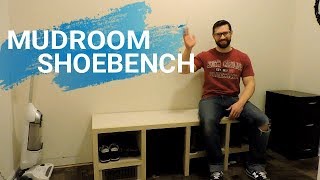 Messy Mudroom Solution  EASY DIY Shoe Storage Bench [upl. by Yemaj]