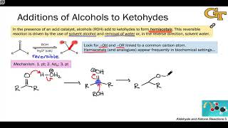 0903 Addition of Alcohols to Ketones and Aldehydes Hemiacetal Formation [upl. by Eulau982]