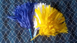 How to make cheerleading Pom Pom with crape paper  DIY  crafts diy art artwithsohumpompom [upl. by Asiaj468]