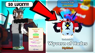 GOT THE FIRST HATCHED MYTHICAL WYVERN in the NEW HELL UPDATE in Pet Simulator X Roblox [upl. by Tegan391]