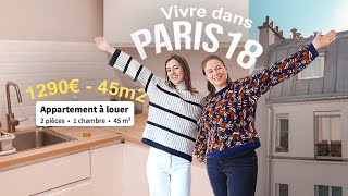 45m2 pour 1290€ à PARIS 18ème rangement avis quartier  accro au skincare [upl. by Sheila49]