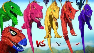 SpiderMan Carcharodontosaurus amp TREX Vs Godzilla IREX Jurassic World Evolution 2 Dinosaurs Fight [upl. by Fidelis882]